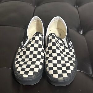Vans women’s size 8, men’s 6.5. Slip-On Checkerboard Sneakers - Black and White